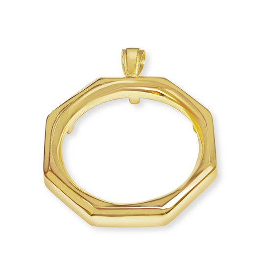 Fancy Solid Gold Handmade Coin Pendant , 1oz Coin ,