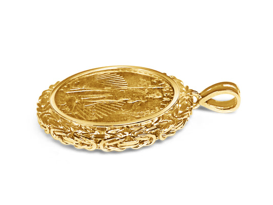 Byzantine Solid Gold Handmade Coin Pendant , 1/2oz Coin ,