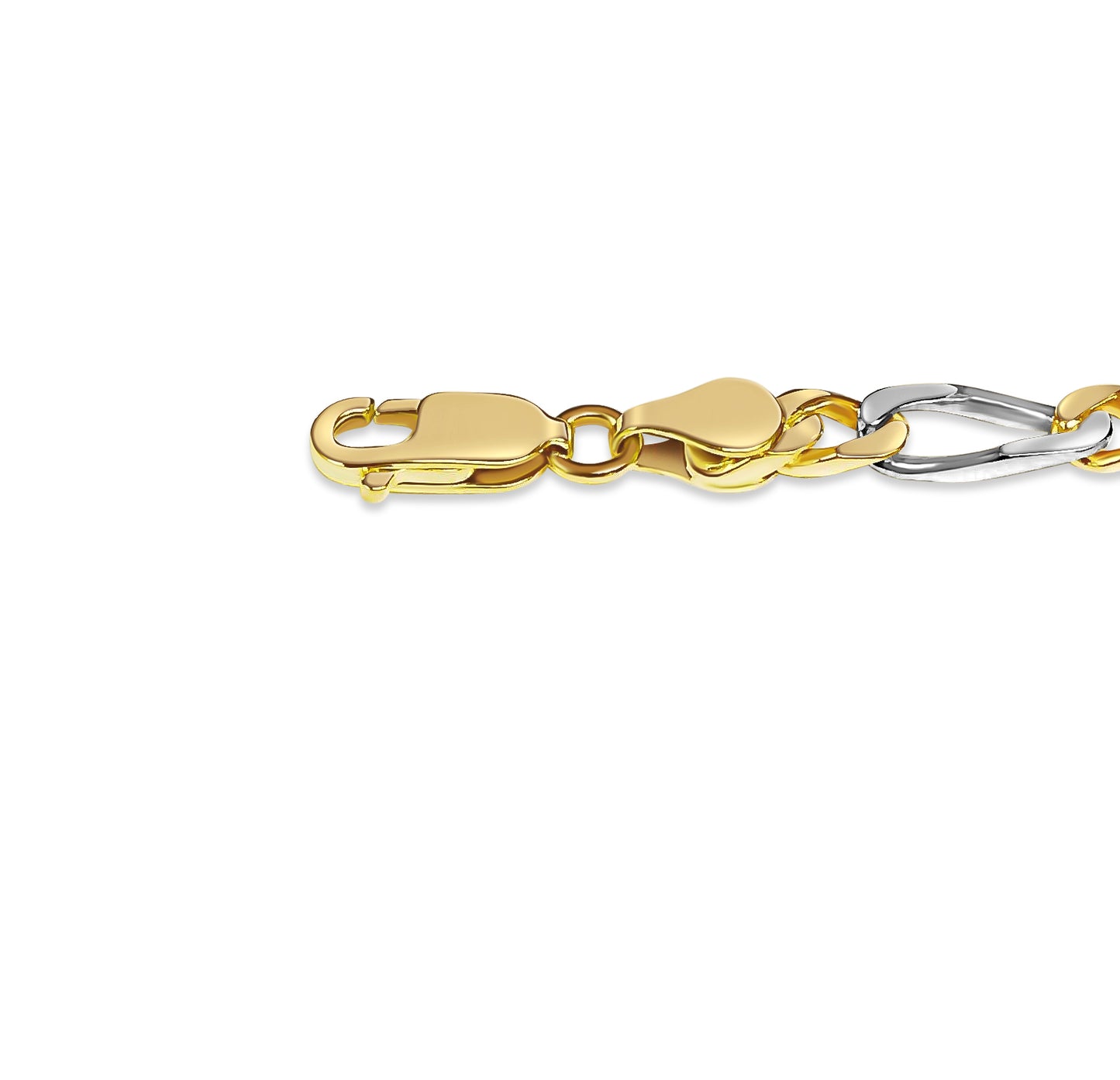 Figaro Solid Gold Handmade Bracelet , 5mm, 6.5-10 Inch