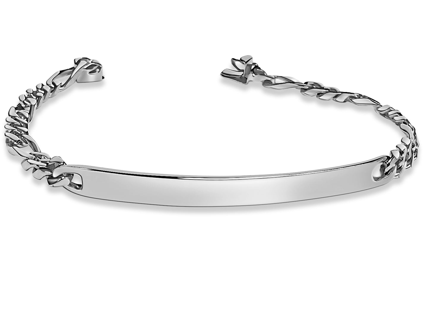 ID Figaro Solid Gold Handmade Bracelet , 8mm, 6.5-10 Inch