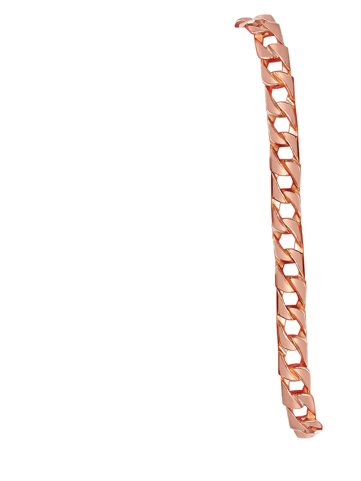 Curb Solid Gold Handmade Bracelet , 8mm, 6.5-10 Inch