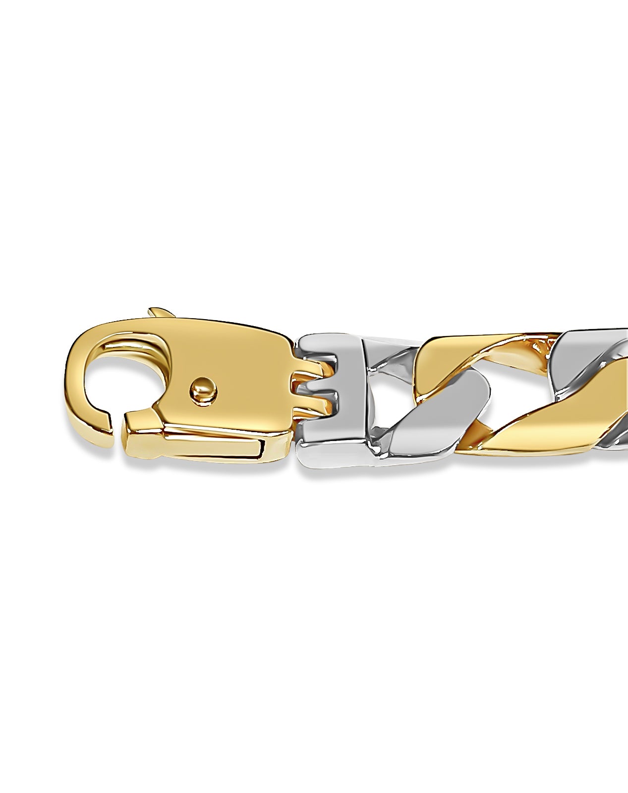 Curb Solid Gold Handmade Bracelet , 10mm, 6.5-10 Inch