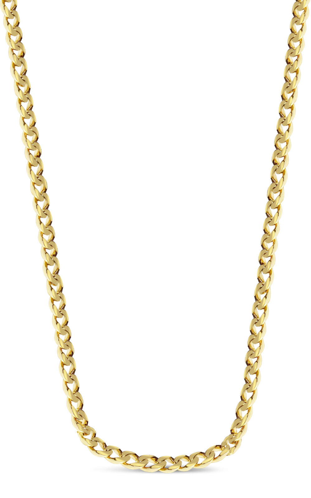 Curb Solid Gold Handmade Necklace , 9mm, 16-30 Inch