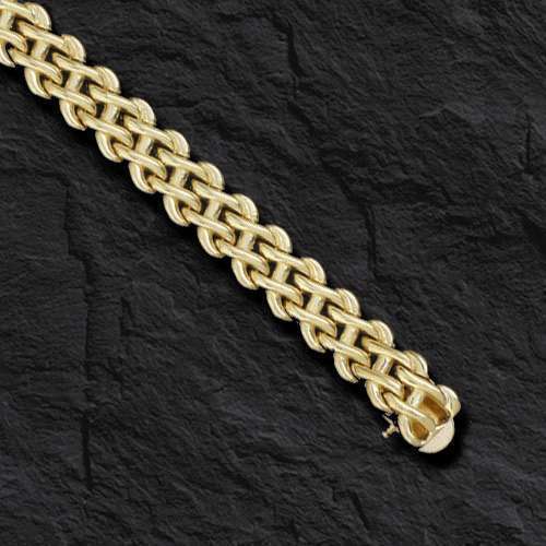 Infinity Solid Gold Handmade Bracelet , 12mm, 6.5-10 Inch