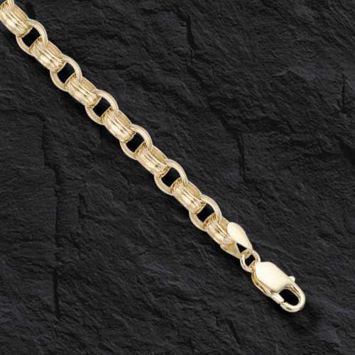 Rolo Cable Solid Gold Handmade Necklace , 7mm, 16-30 Inch