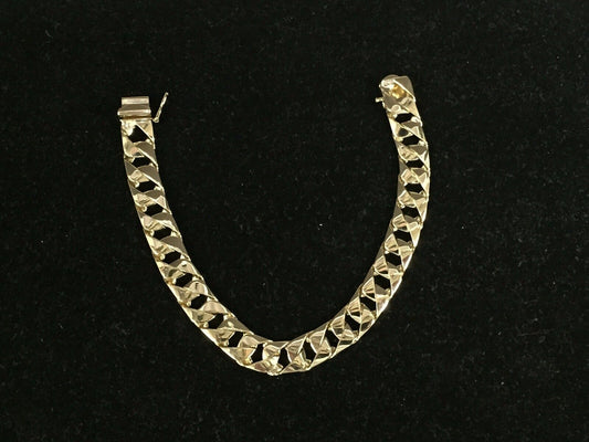 Curb Solid Gold Handmade Necklace , 10mm, 16-30 Inch