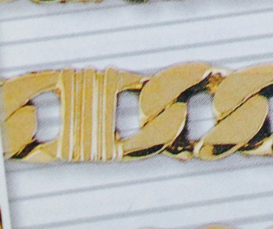 Curb Solid Gold Handmade Bracelet , 16mm, 6.5-10 Inch