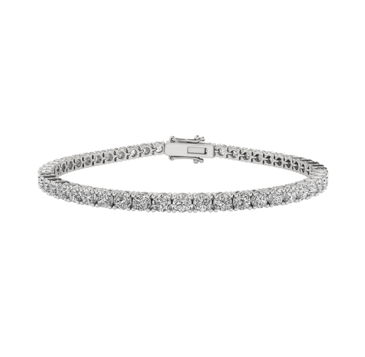12ctw 4-Prong Lab Grown Diamond Tennis Bracelet, 6 inch, 14k White Gold
