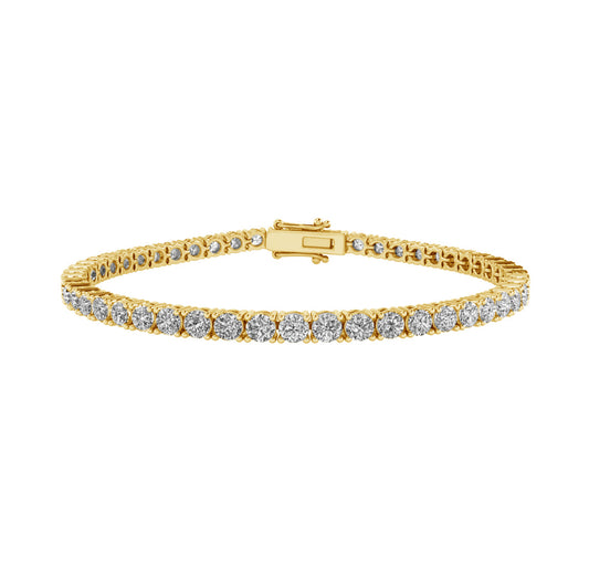 16ctw 4-Prong Lab Grown Diamond Tennis Bracelet, 6 inch, 14k Yellow Gold