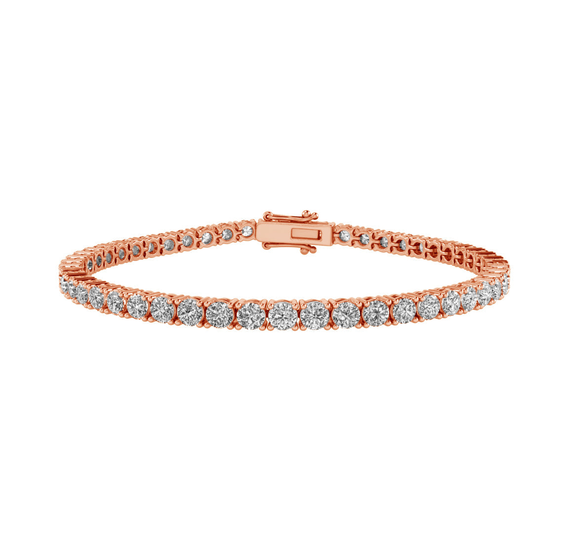 12ctw 4-Prong Lab Grown Diamond Tennis Bracelet, 6 inch, 14k Rose Gold