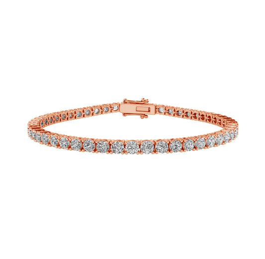 20ctw 4-Prong Lab Grown Diamond Tennis Bracelet, 6 inch, 14k Rose Gold