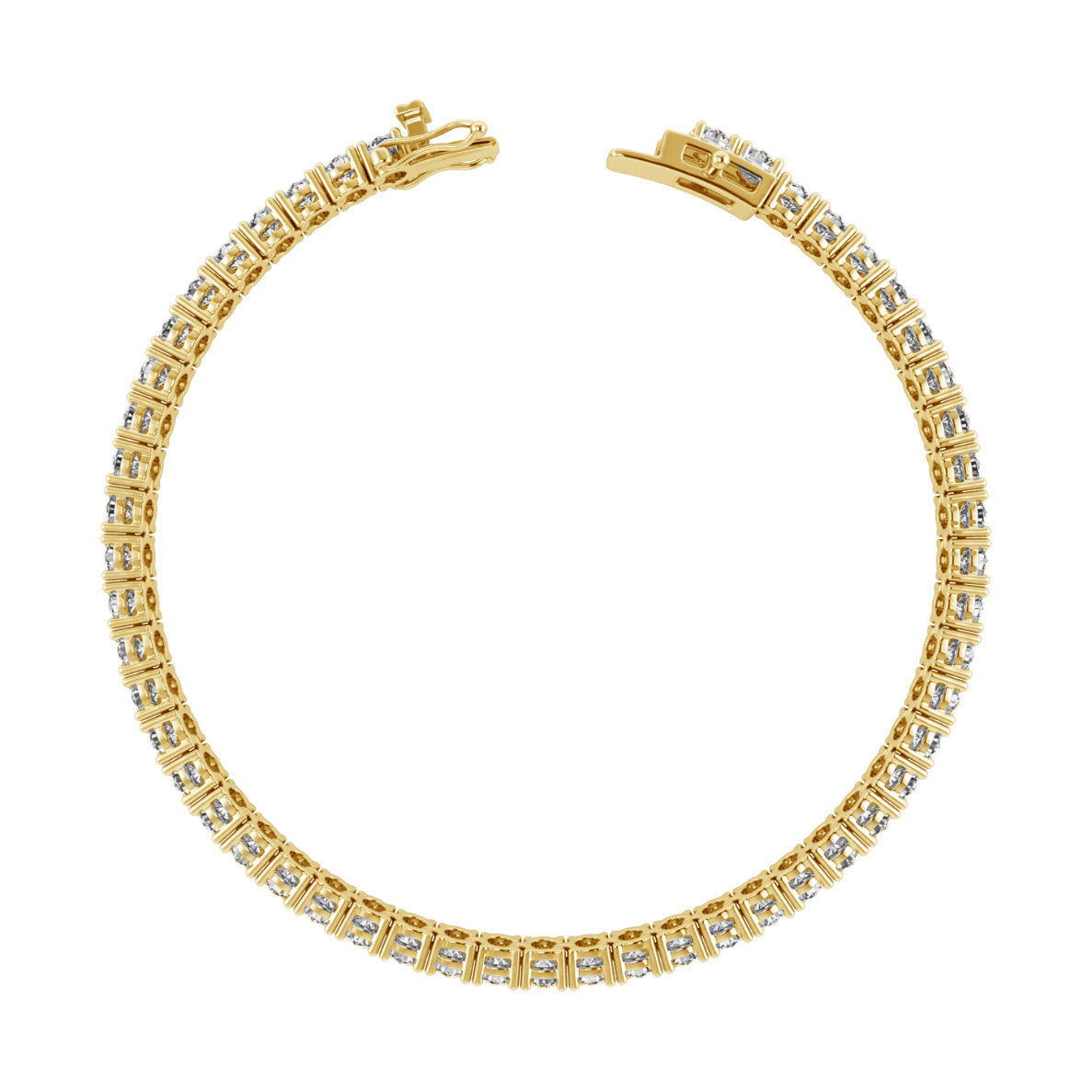8.5ctw 4-Prong Lab Grown Diamond Tennis Bracelet, 6 inch, 14k Yellow Gold