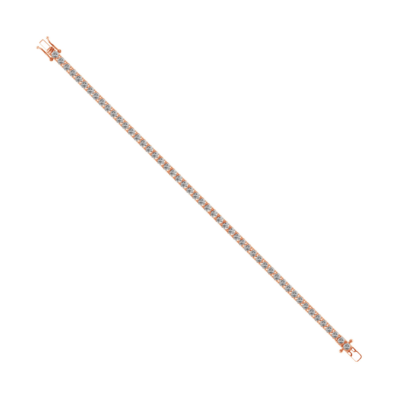 12ctw 4-Prong Lab Grown Diamond Tennis Bracelet, 6 inch, 14k Rose Gold