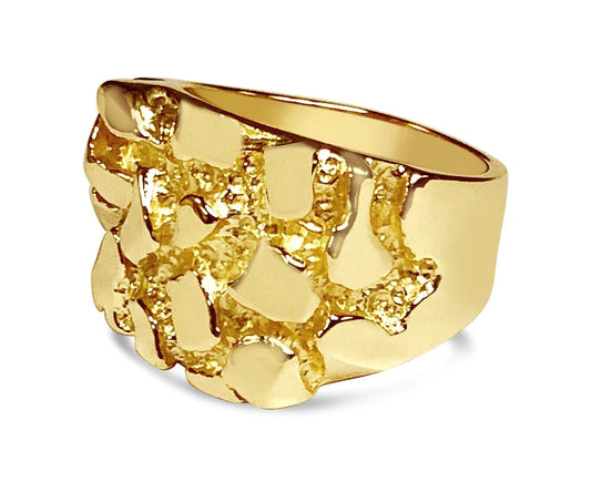 Fashion Nugget Solid Gold Handmade Ring ,