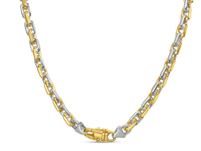 Fancy Rolo Solid Gold Handmade Necklace , 8mm, 16-30 Inch