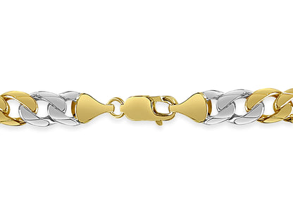 Curb Solid Gold Handmade Bracelet , 9mm, 6.5-10 Inch