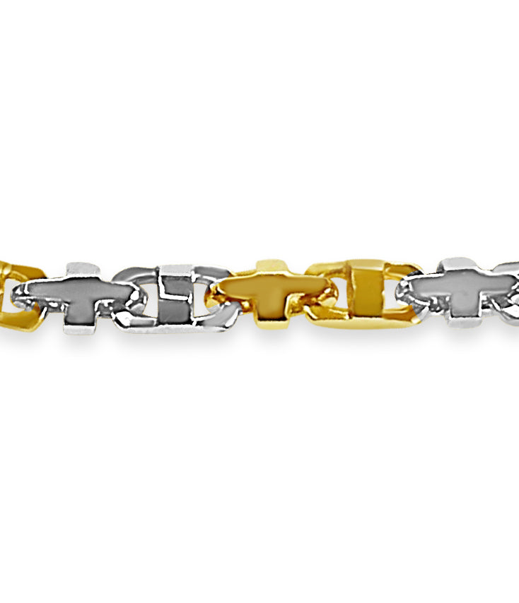 Anchor Mariner Solid Gold Handmade Bracelet , 11mm, 6.5-10 Inch