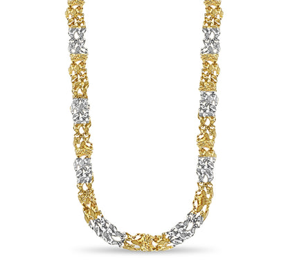 Nugget Solid Gold Handmade Necklace , 11mm, 16-30 Inch
