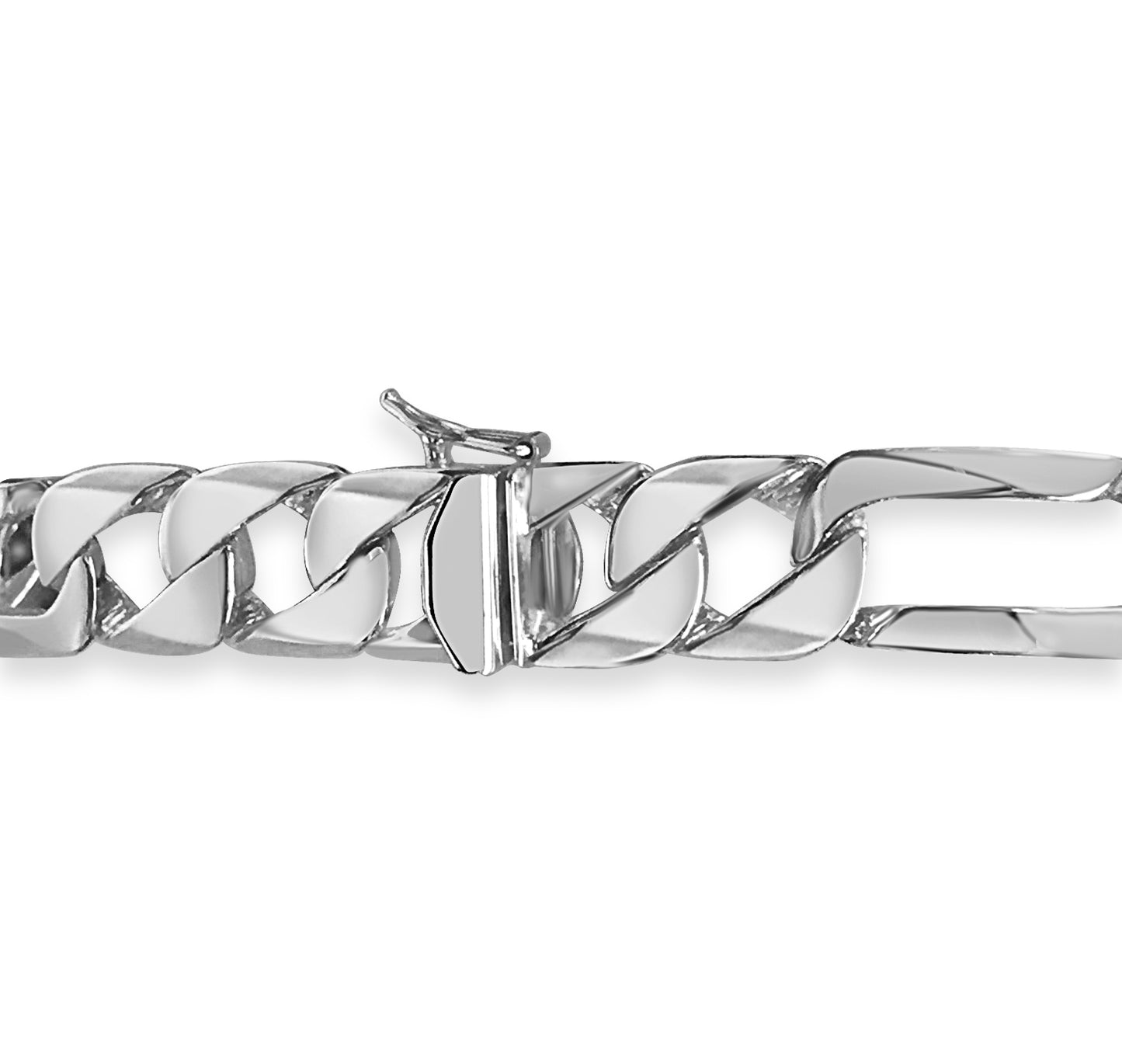 Figaro Solid Gold Handmade Bracelet , 12mm, 6.5-10 Inch