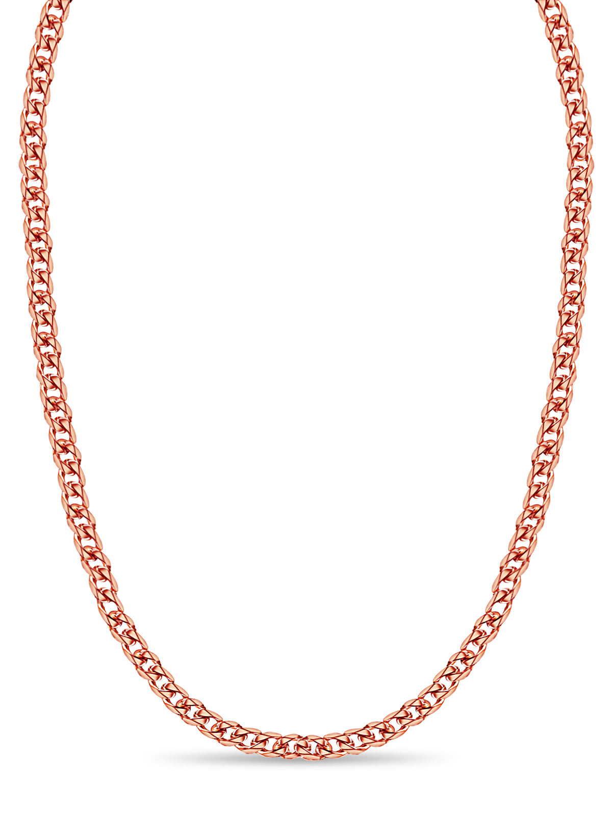 Curb Solid Gold Handmade Necklace , 17mm, 16-30 Inch