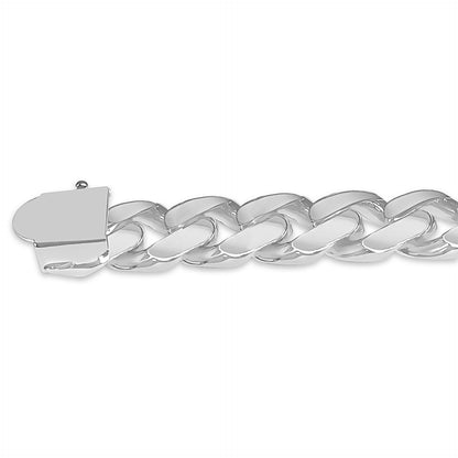 Diamond ID Curb Solid Gold Handmade Bracelet , 10mm, 6.5-10 Inch
