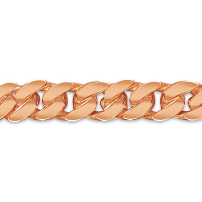 Curb Solid Gold Handmade Bracelet , 9mm, 6.5-10 Inch