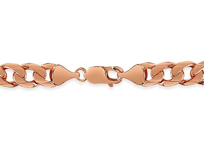 Curb Solid Gold Handmade Bracelet , 9mm, 6.5-10 Inch