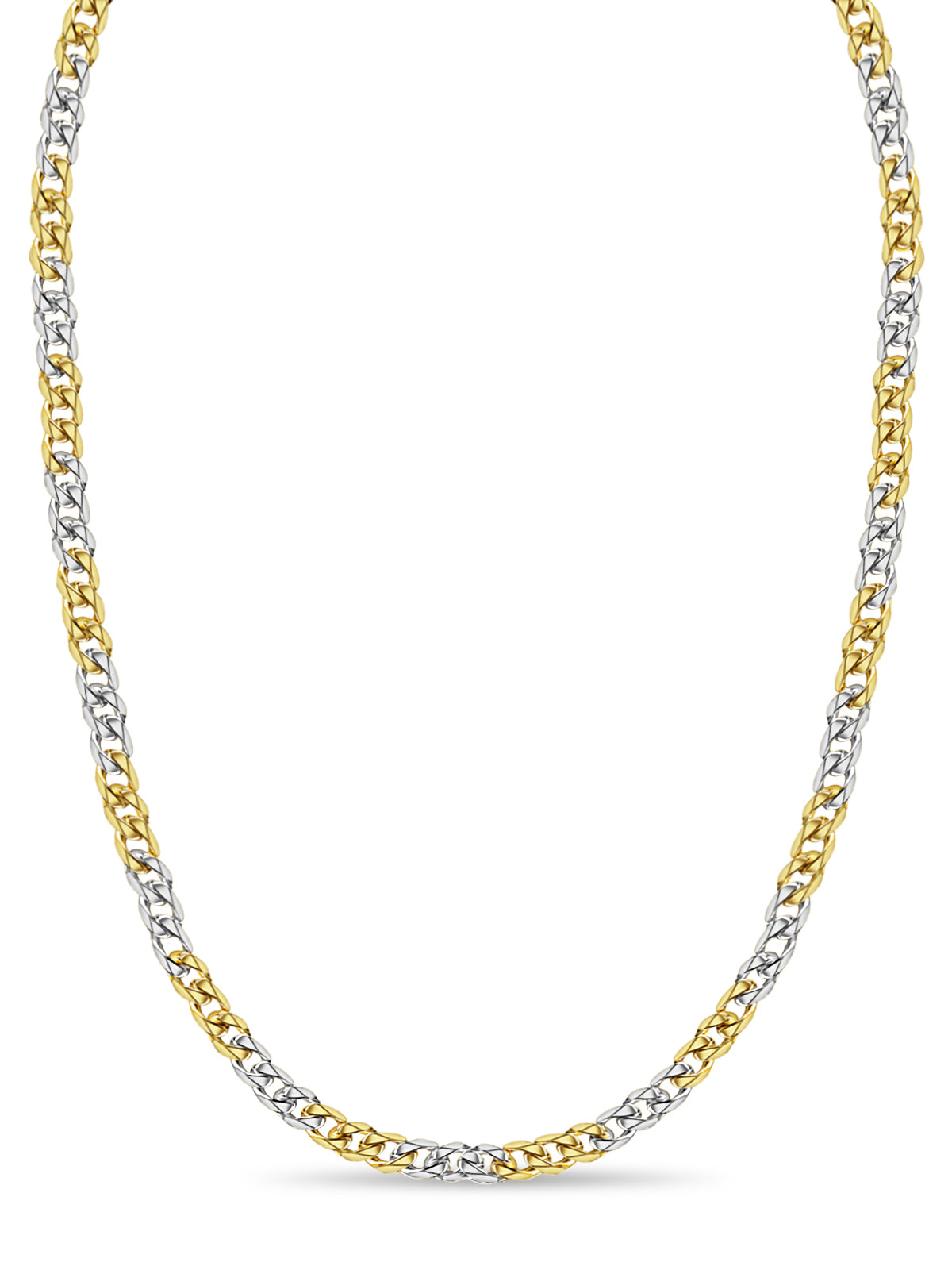 Curb Solid Gold Handmade Necklace , 17mm, 16-30 Inch