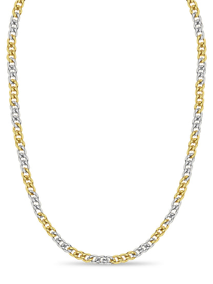 Curb Solid Gold Handmade Necklace , 17mm, 16-30 Inch