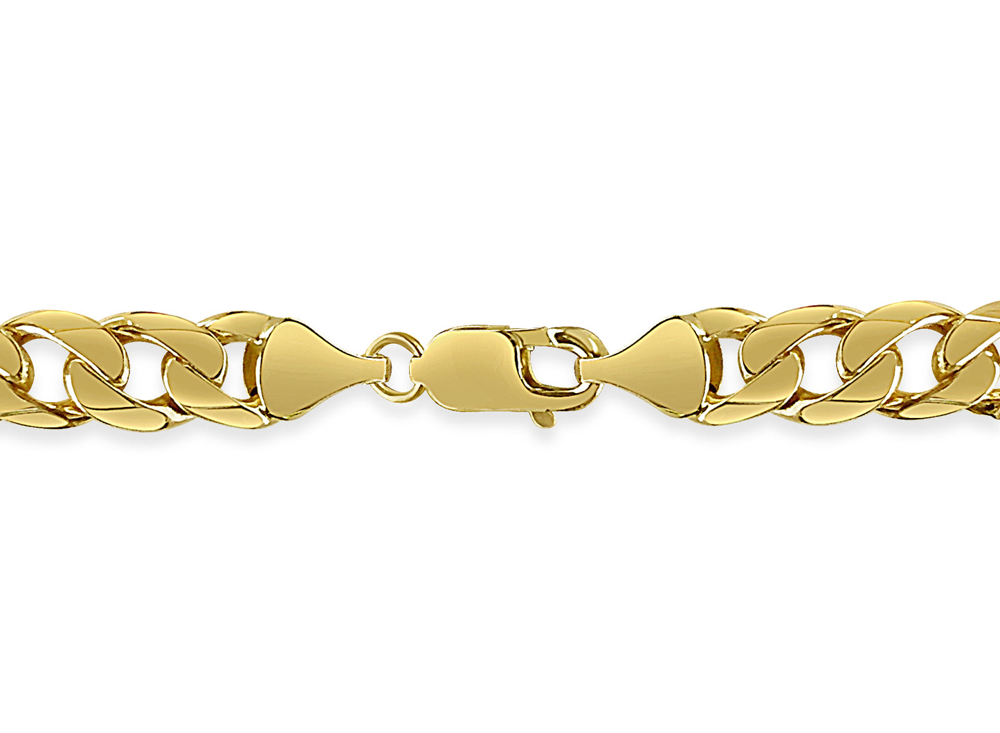 Curb Solid Gold Handmade Bracelet , 9mm, 6.5-10 Inch
