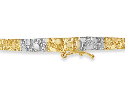 Nugget Bangle Solid Gold Handmade Bracelet , 5mm, 6.5-10 Inch