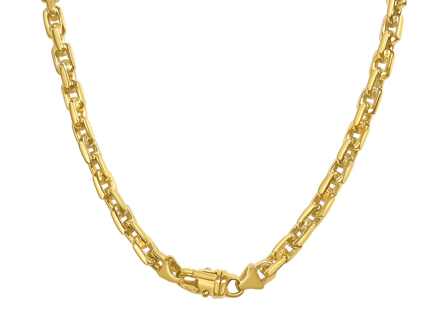 Fancy Rolo Solid Gold Handmade Necklace , 8mm, 16-30 Inch