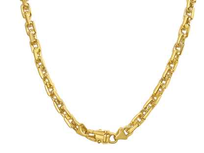 Fancy Rolo Solid Gold Handmade Necklace , 8mm, 16-30 Inch