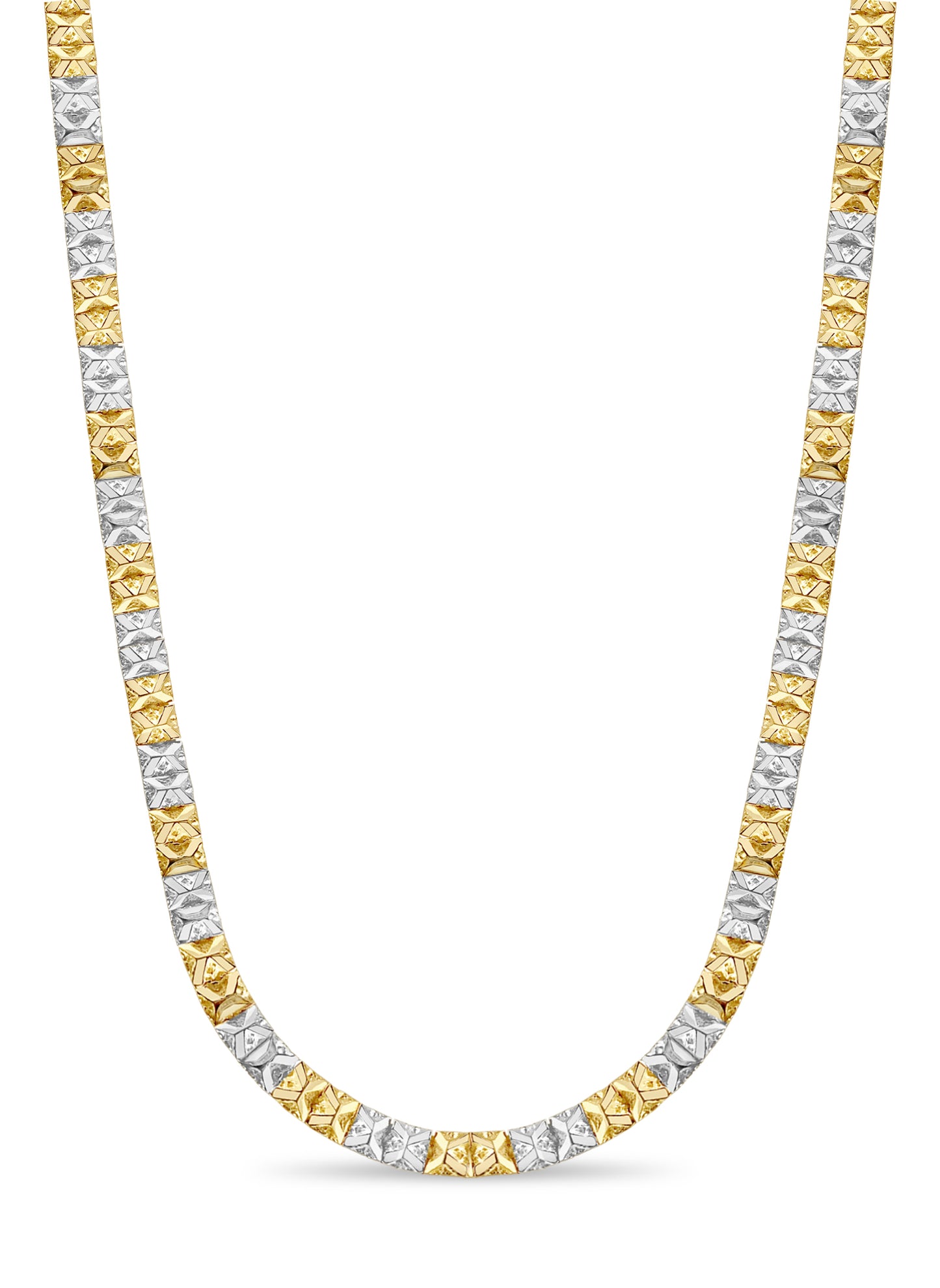 18k Solid Yellow Gold Handmade 9mm Nugget Link Necklace, 30", Approx 127g