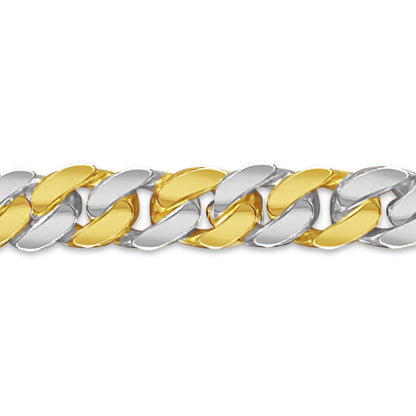 Curb Solid Gold Handmade Bracelet , 9mm, 6.5-10 Inch