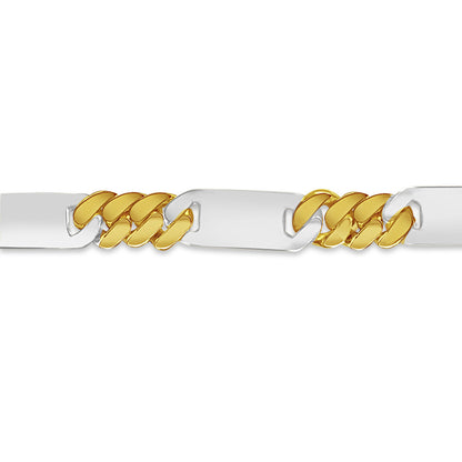 Figaro Bar Solid Gold Handmade Bracelet , 8mm, 6.5-10 Inch