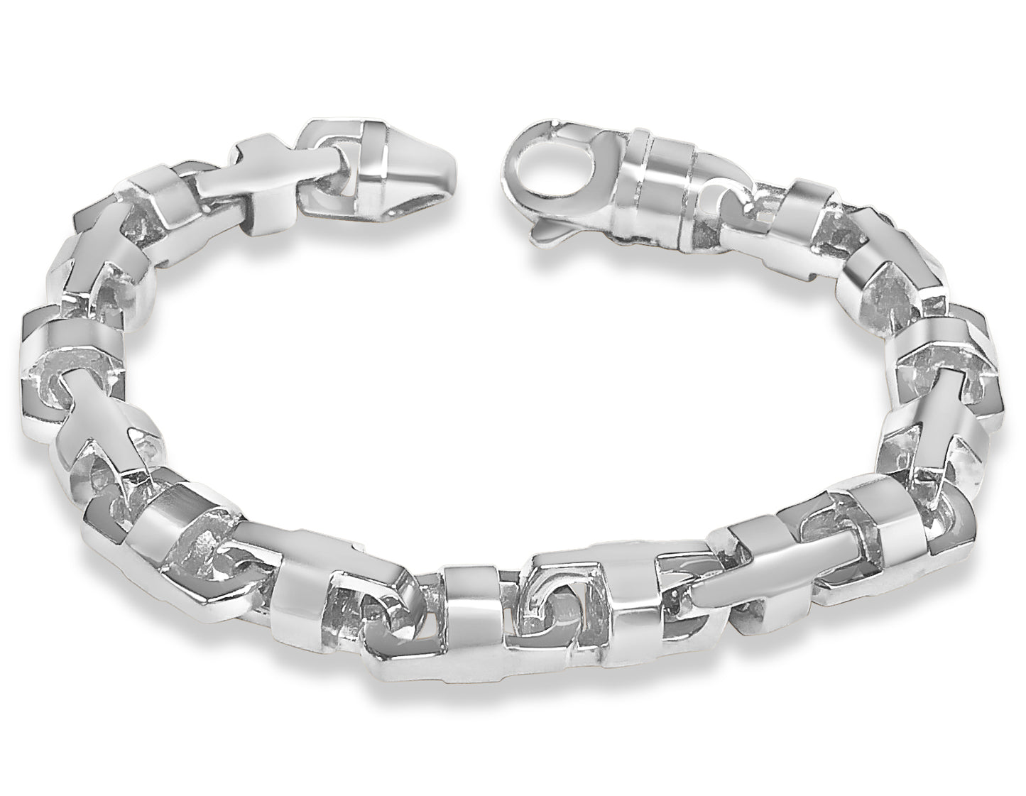 Anchor Mariner Solid Gold Handmade Bracelet , 12mm, 6.5-10 Inch