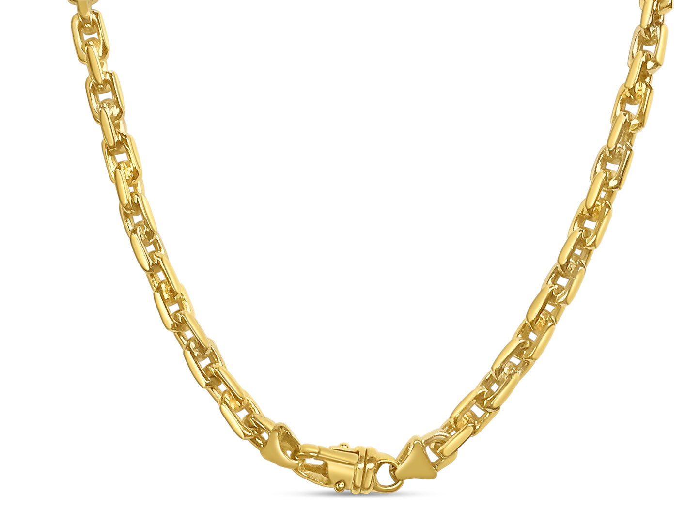 Fancy Rolo Solid Gold Handmade Necklace , 8mm, 16-30 Inch