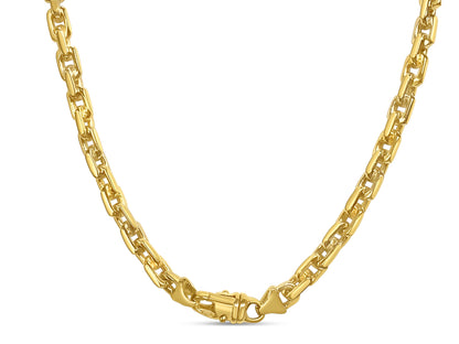 Fancy Rolo Solid Gold Handmade Necklace , 8mm, 16-30 Inch