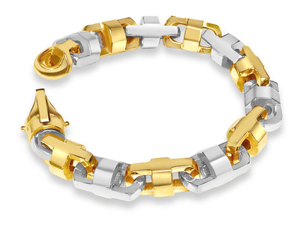 Anchor Mariner Solid Gold Handmade Bracelet , 14mm, 6.5-10 Inch