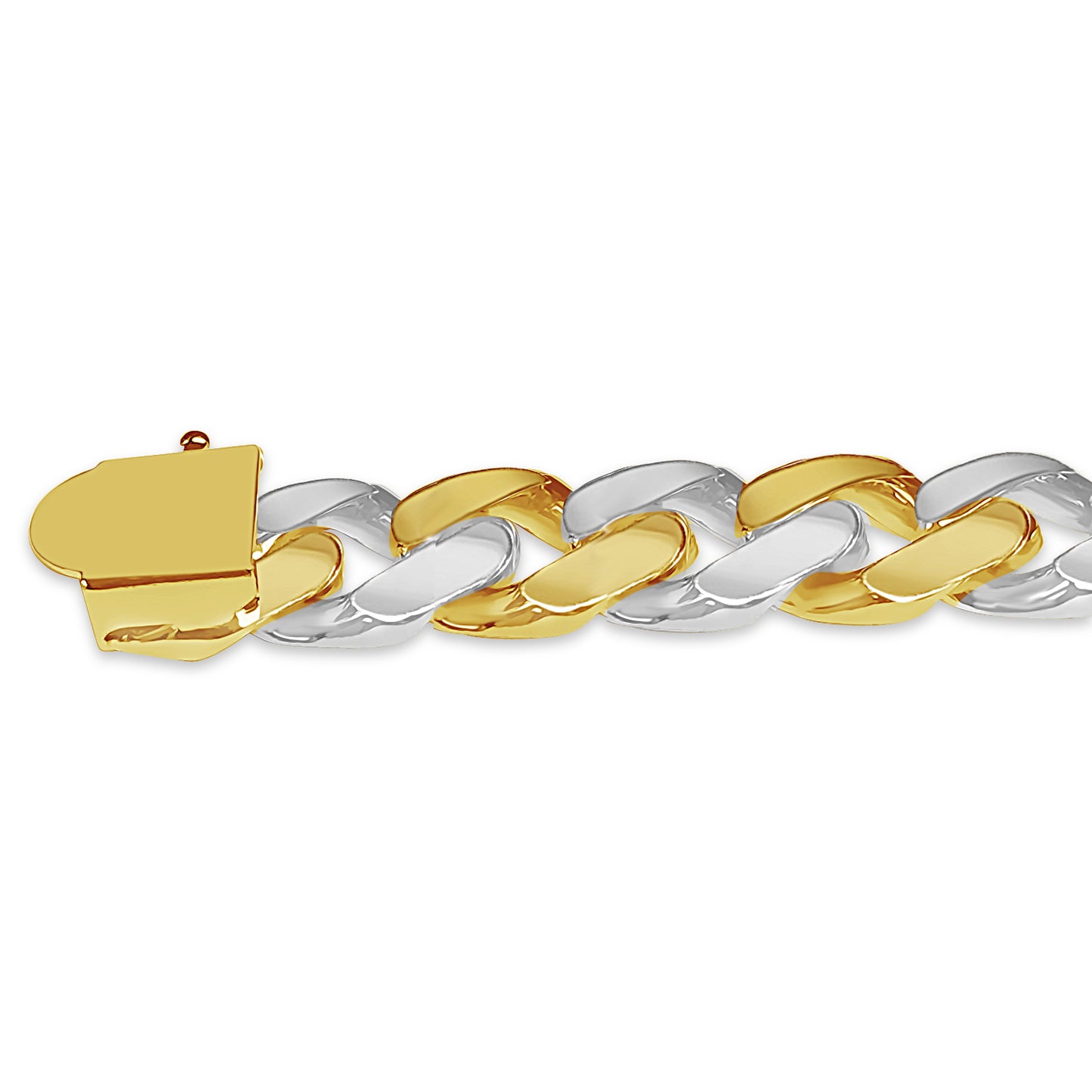 Diamond ID Curb Solid Gold Handmade Bracelet , 10mm, 6.5-10 Inch