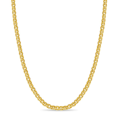 Curb Solid Gold Handmade Necklace , 9mm, 16-30 Inch