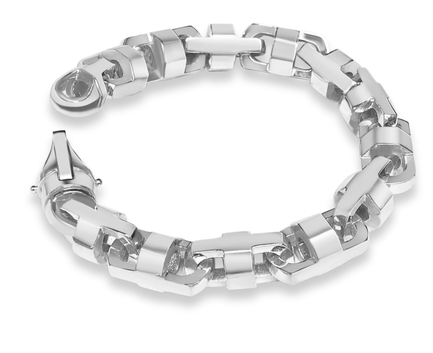 Anchor Mariner Solid Gold Handmade Bracelet , 14mm, 6.5-10 Inch
