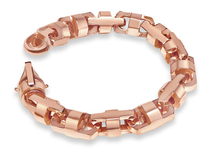 Anchor Mariner Solid Gold Handmade Bracelet , 14mm, 6.5-10 Inch
