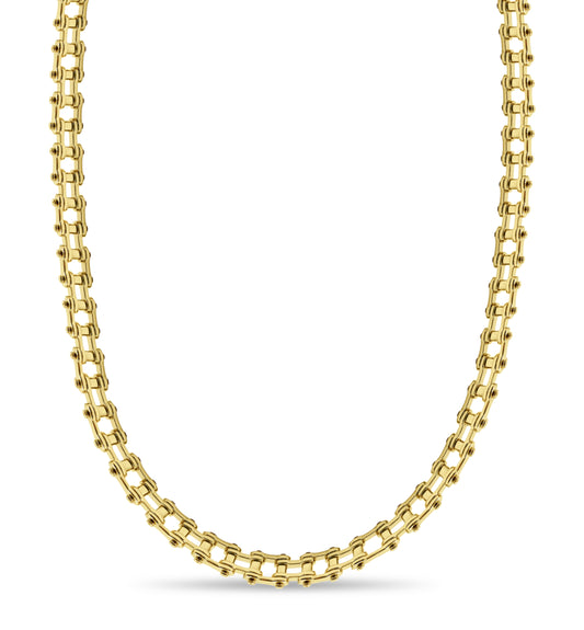 Motorcycle/Bike Chain Solid Gold Handmade Necklace , 20mm, 16-30 Inch