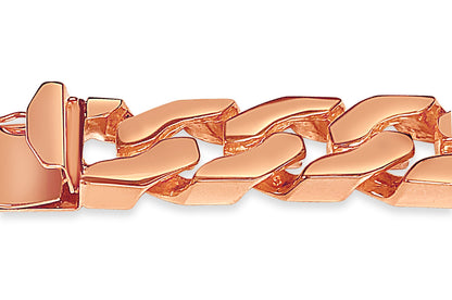 Curb Solid Gold Handmade Bracelet , 15mm, 6.5-10 Inch