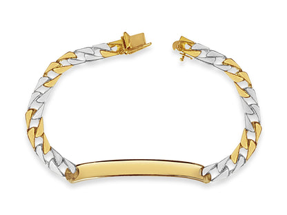 Curb Solid Gold Handmade Bracelet , 7mm, 6.5-10 Inch