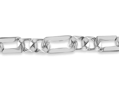 Figaro Solid Gold Handmade Bracelet , 7mm, 6.5-10 Inch