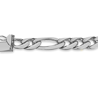 ID Figaro Solid Gold Handmade Bracelet , 9mm, 6.5-10 Inch