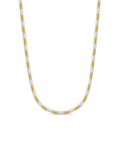 Figaro Bar Solid Gold Handmade Necklace , 8mm, 16-30 Inch
